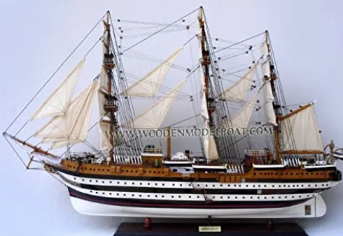 212 Main Amerigo Vespucci Wooden Model Tall Ship Multicoloured