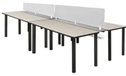212 Main Kee Double Benching System with Privacy Divider 60×24 Maple & Black Multicoloured