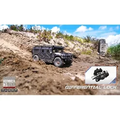 1/10 US GM Hummer H1 Military Truck 4WD Crawler RTR with Sound & Light Red