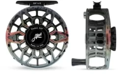 ABEL SDF Fly Reel Ported Native Rainbow Black Knob 4/5 WT with Ebony Handle
