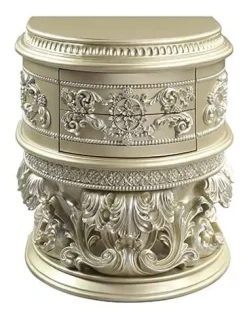 Acme Vatican Champagne Silver Wood Nightstand