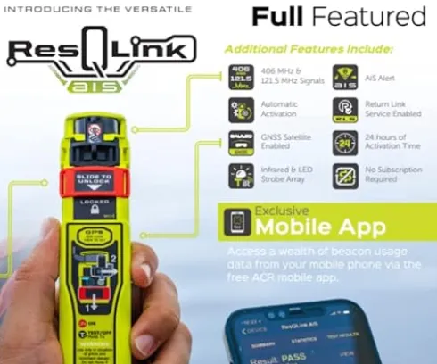 ACR RESQLINK AIS Personal Locator Beacon PLB-450 Yellow