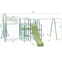 Activplay Modular Jungle Gym Set for Kids – Outdoor Playset with Swing, Slide, Monkey Bars, and Hanging Bridge