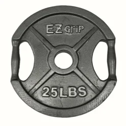 Ader Sporting Goods Olympic Universal White Bench w/Bar & 255lbs Gray Easy Grip Olympic Plates Set Black