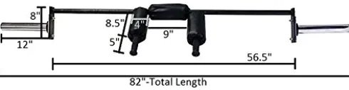 Ader Sporting Goods Safety Squat Bar 82″ for Compact Space Black Chrome