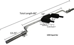 Ader Sporting Goods Safety Squat Olympic Bar Chrome