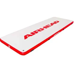 AIRHEAD Air Dock Watermat Inflatable | Holds Over 2000 Pounds, 12 Person | White / Red