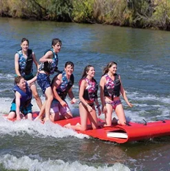 AIRHEAD Watermat Tow Boggan 6 Floating Water Mat Red 18′ x 5′ x 2
