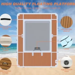 AIRMAT FACTORY Inflatable Floating Dock Swim Air Dock Platform 13x10FT As Picture