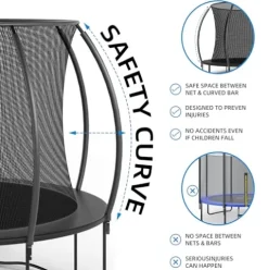 ALTLER 14FT Outdoor Trampoline with Enclosure Net Black