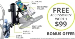 AMBA7 M7 GPS Remote Electric Cart Bundle with Holders Black