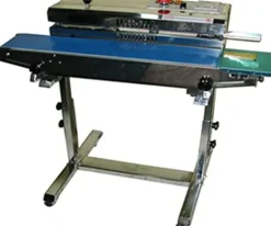 American International Electric Horizontal Conveyor Band Sealer with Stand, 20 Mil Max Seal, 1/12 HP Motor, 0-572°F Temperature, 500 Watts, 40 ft/min Speed