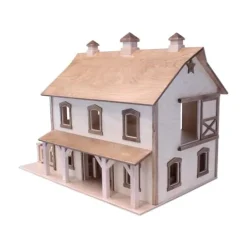 AmishToyBox.com Large Pennsylvania Bank Barn Toy Deluxe Wooden Design Natural