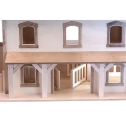 AmishToyBox.com Large Pennsylvania Bank Barn Toy Deluxe Wooden Design Natural