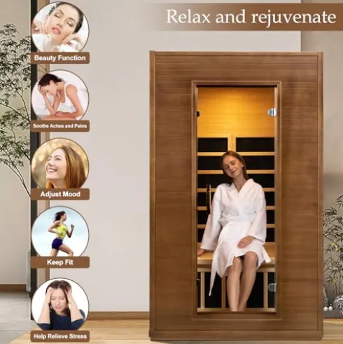 amocane 2 Person Infrared Sauna Room Hemlock