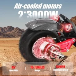 ANDBEE AB3 6000W Dual Motor Off-Road Electric Scooter Black/Red