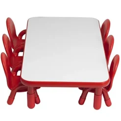 Angeles BaseLine Toddler Table & 6 Chairs Set Red
