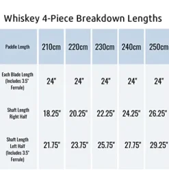 AQUA BOUND Whiskey Carbon Kayak Paddle 4-Piece 210 cm