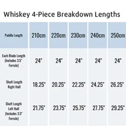 AQUA BOUND Whiskey Fiberglass Straight Shaft 4-Piece Kayak Paddle Fuego