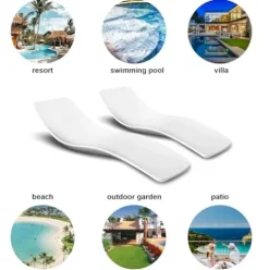 Aquamarine Patio Chairs Set of Two White