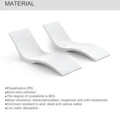 Aquamarine UV Resistant Sunshelf Water Loungers Set of 2 White