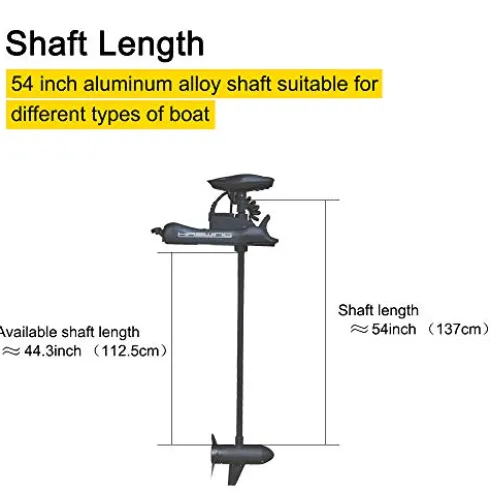 AQUOS Haswing 12V 55LBS 54″ Bow Mount Electric Trolling Motor with Remote Control Black