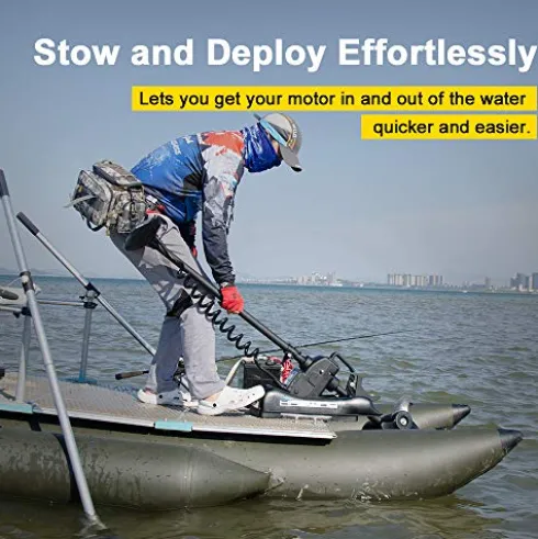 AQUOS Haswing 12V 55LBS 54″ Bow Mount Electric Trolling Motor with Remote Control Black