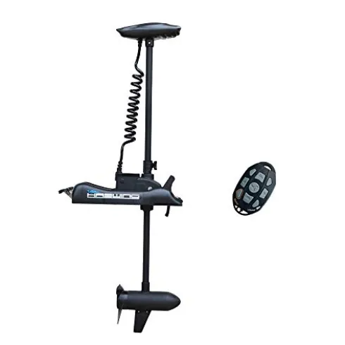 AQUOS Haswing 12V 55LBS 54″ Bow Mount Electric Trolling Motor with Remote Control Black