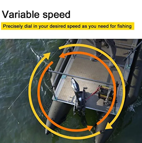 AQUOS Haswing 12V 55LBS 54″ Bow Mount Electric Trolling Motor with Remote Control Black