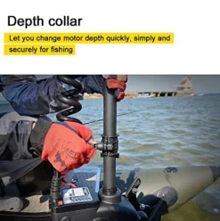 AQUOS Haswing 12V 55LBS 54″ Bow Mount Electric Trolling Motor with Remote Control Black