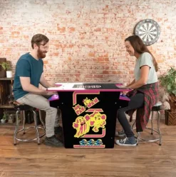 ARCADE1UP Ms. PAC-MAN Head-to-Head Arcade Table 12 Games Multiplayer Control Panel 17-Inch Color LCD Screen Black Series