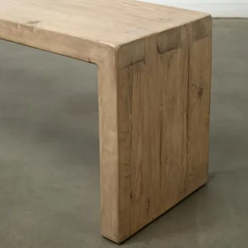 Artissance 70 Inches Waterfall Bench Reclaimed Pinewood Whitewash