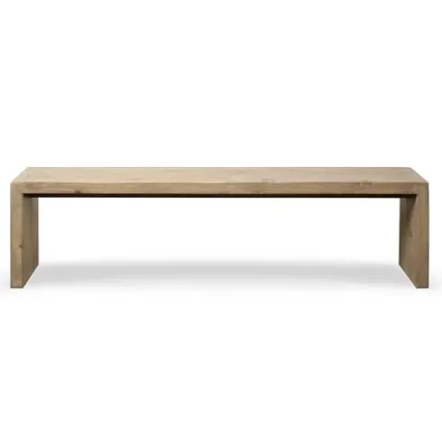 Artissance 70 Inches Waterfall Bench Reclaimed Pinewood Whitewash