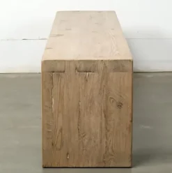 Artissance 70 Inches Waterfall Bench Reclaimed Pinewood Whitewash
