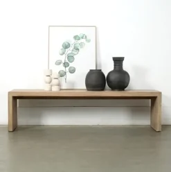 Artissance 70 Inches Waterfall Bench Reclaimed Pinewood Whitewash