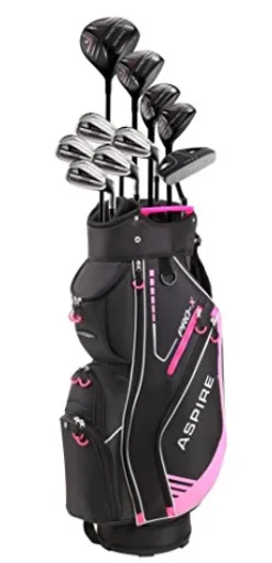 Aspire PRO-X Ladies Womens Complete Golf Clubs Set Pink