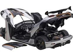 AUTOart Koenigsegg Agera RS 1/18 Model Car Moon Silver with Orange Accents