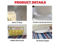 awesmflate 13FT White Inflatable Bounce House with Canopy 100% PVC Commercial for Kids & Adults with 1100W Air Blower
