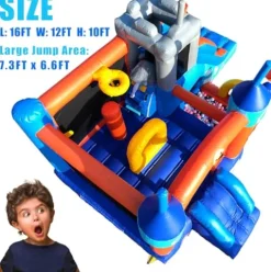 awesmflate 16FT x 12FT Commercial Inflatable Bounce House Multicolor