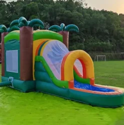 awesmflate King 20FT Inflatable Water Slide Bounce House with Splash Pool Blue/Green/Orange