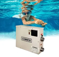AYCHLG Mini Swimming Pool Heater Thermostat 65000Btu/Hr 240V Gold