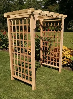 Backyard Crafts Amish-Made Lexington Style Cedar Arbor 6′ Wide Mushroom Stain