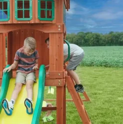 Backyard Discovery Atlantis Cedar Wooden Swing Set Brown
