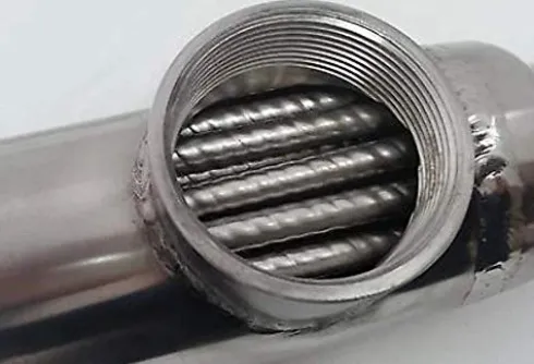 Badgerpipe 1200k BTU Titanium Tube and Shell Heat Exchanger for Saltwater Pools/Spas