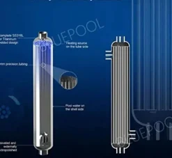 Badgerpipe Titanium Tube & Shell Heat Exchanger 600,000 BTU for Saltwater Pools/Spa
