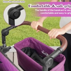 Badovinci All-Terrain Wagon for 2 Kids, Multi-Function, Easy Push & Pull, High Seats, Safe Folding, Purple