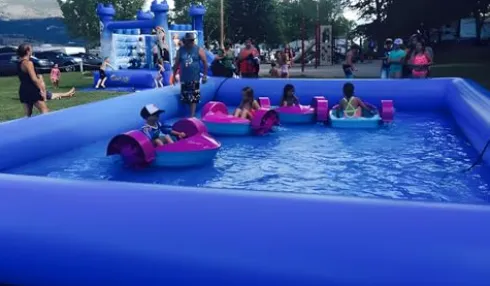 Banfluxion Inflatable Family Pool 315x315x26in with 800W Blowers Blue