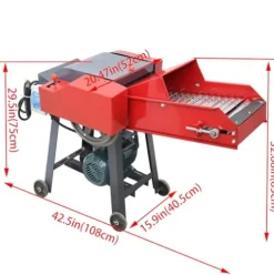 Banfluxion 220V 6-Blade Hay Cutter with Conveyor Belt Red