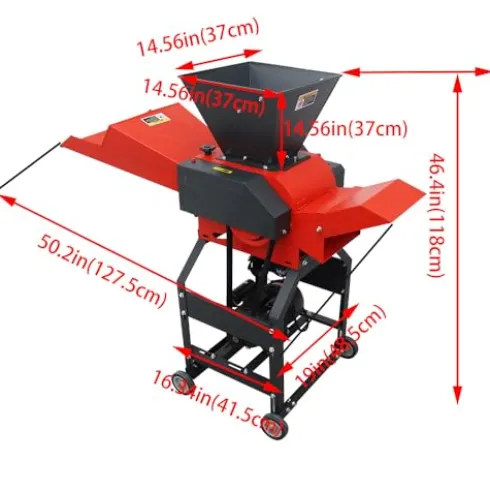 Banfluxion 220V 4-Blade Hay Cutter Pulverizer Red