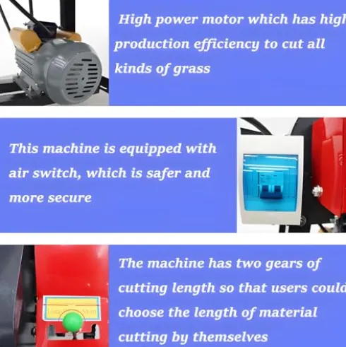 Banfluxion 220V 6-Blade Hay Cutter Pulverizer Grass Crusher Red
